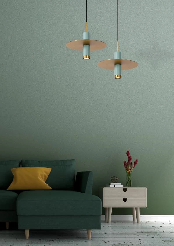 Lucide SELIN - Hanglamp - Ø 35 cm - 1xGU10 - Turkoois - sfeer 1
